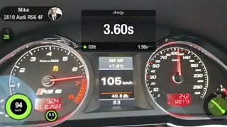 Audi RS6 V10 750PS 0-100kmh  Acceleration No Traction  4sec Bi-Turbo