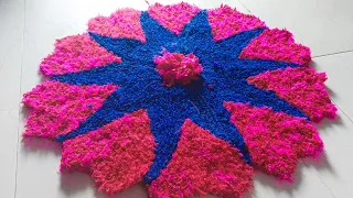 New 💝heart❤shape doormat with flower design in hindi  नई डिजाइन का दिलवाला पायदान बनाए इतनी आसानी से