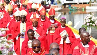 Entrance procession of Catholic Bishops during Matyrs' Day 2023 at Namugongo | Jinja Diocese Choir