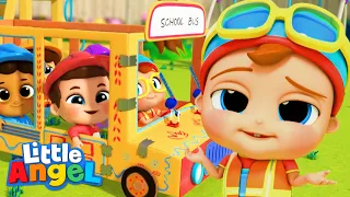 Wheels On The Bus At School With Baby John | Kids Cartoons and Nursery Rhymes | Little Angel