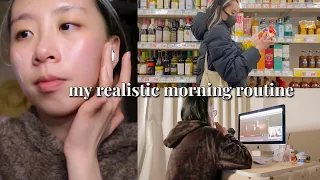 My realistic morning routine after dropping out of UNI, day in my life, glass skincare routine