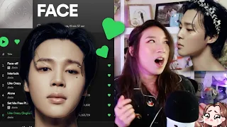 Jimin FACE Album First Listen (PART 1) 💿 Face-off | Interlude : Dive | Like Crazy 지민 REACTION