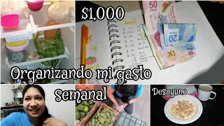 organización de mi gasto semanal con $1,000 MX 💸