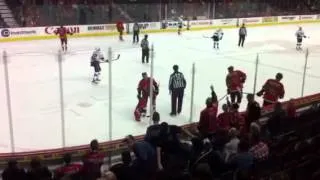 Flames fan throws jersey on ice in disgust