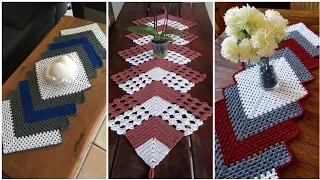 Top most attractive trendy crochet knitted granny square table cloth / floor mat for home decor