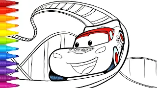 Lightning McQueen Roller Coaster Fun Drive. Drawing and Coloring Pages | Tim Tim TV