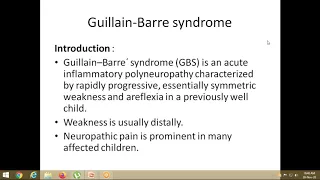A   Class On   GUILLAIN  BARRE SYNDROME AND DUCHENNE MUSCULAR DYSTROPHY  BY Dr kalyan  Dept Of Peadi