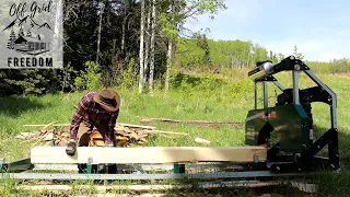 Solo Cabin Build | Milling the Ridge Beam Post on the Woodland Mills HM126