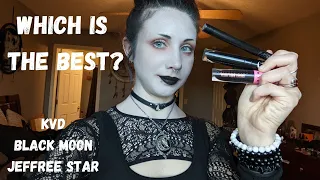 Battle of the Brands: Black Liquid Lipstick - KVD, Black Moon, and Jeffree Star