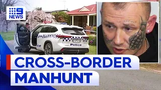 Hunt continues for Victorian armed fugitive who fled interstate | 9 News Australia