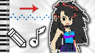 What AYANA Sounds Like on Piano - Draw and Listen - MIDI Art - How To Draw - Pixel Art - FNF