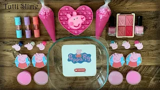 Mixing "Peppa Pig" Makeup, Glitter and more into Slime! Satisfying Slime Video!