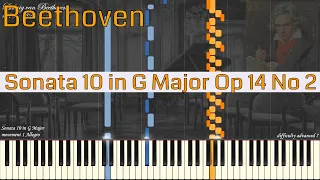 Ludwig van Beethoven - Sonata 10 in G Major Op 14 No 2 | Piano Synthesia | Library of Music
