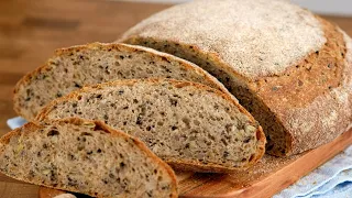 Whole Grain Bread - A SIMPLE recipe but delicious bread. Healthy homemade bread in the oven.