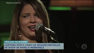 VIRALIZOU NA INTERNET: CANTORA POSTA VÍDEO DE INVASÃO EM PALCO DE SHOW DE MARÍLIA MENDONÇA