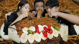 Homemade Chow With Son & Daughter| Naga Mukbang