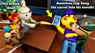 ROBLOX PIGGY RP bunny american cup song's the carrot into giraffy's mouth.