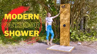 How to build a modern outdoor shower #femalewoodworker