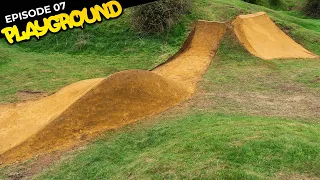 BUILDING AND RIDING THIS SICK MTB DIRT JUMP SECTION!! PLAYGROUND EP7