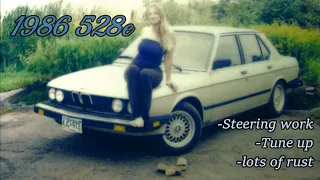 Fixing Up My Girlfriend's New Old BMW. 1986 528e. Pt 1. Tie rods, Tune Up, Exhaust Fabrication