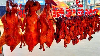 Yummy braised pork organ and Grilled Duck |  Cambodian Street food