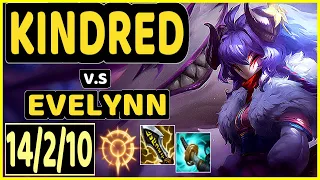 KINDRED vs EVELYNN - 14/2/10 KDA JUNGLE GAMEPLAY - EUW Ranked MASTER