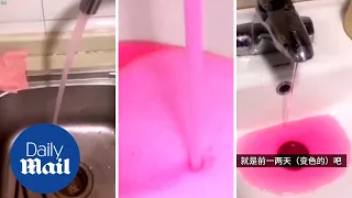 Residents in China puzzled to discover tap water running pink