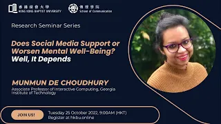 Munmun De Choudhury: Does Social Media Support or Worsen Mental Well-Being? Well, It Depends