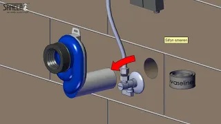 Installatie van urinoir met radarspoelsysteem op rail (variant RB)