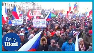 Covid-19 in Europe: Prague protesters react against mandatory Covid-19 vaccinations