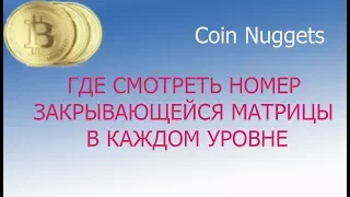 Coin nuggets. Где смотреть номер закрывающейся матрицы в каждом уровне??