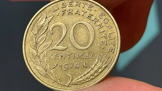 1970 France 20 Centimes Coin • Values, Information, Mintage, History, and More