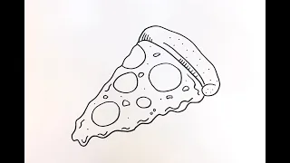 Step by step drawing pizza -Paso a Paso dibujo pizza