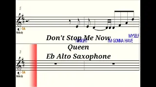 Don't Stop Me Now - Eb Alto Saxophone - Play Along - Sheet Music - Backing Track