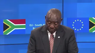 Pres. Ramaphosa addresses the EU-South Africa summit Part 1