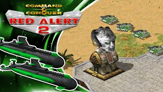 Red Alert 2 | Yuri's Island Fight | (7 vs 1 + Superweapons)