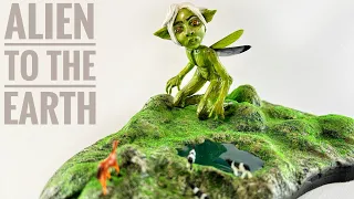 An Alien Surprised to see the Earth / Polymer Clay/ Epoxy Resin - ASMR Version