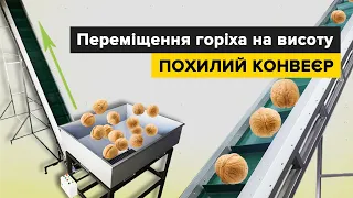 Наклонный ленточный конвейер для грецкого ореха. Обзор, характеристики