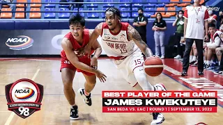 NCAA Season 98 | Best Player: James Kwekuteye (San Beda vs EAC) | Men's Basketball Round 1