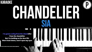 Sia - Chandelier Karaoke Slowed Acoustic Piano Instrumental Cover Lyrics