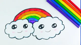 Як намалювати веселку і хмаринки. [Легко і просто]
