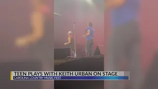 Local teen plays guitar with Keith Urban on stage