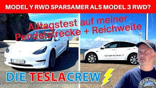 ⚡️ Tesla Model Y RWD | Im Alltag (Pendelstrecke) sparsamer als mein Model 3 RWD? + Test  Reichweite