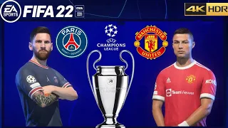 FIFA 22 |  PSG Vs Manchester United | UEFA Champions League |FT Messi, vs Ronaldo 2022/23