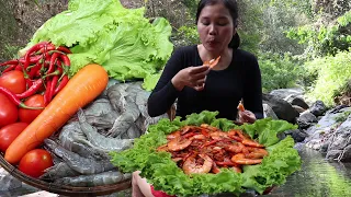 How to Cooking shrimp with recipe and Tomato spicy Tasty delicious #177