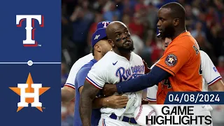 Houston Astros vs Texas Rangers GAME HIGHLIGHTS 04/08/2024 | MLB Highlight 2024