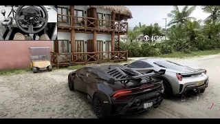 Lamborghini Huracan STO & Ferrari 488 Pista   Forza Horizon 5   Thrustmaster T300RS gameplay