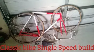 vintage road bike built into single speed bike