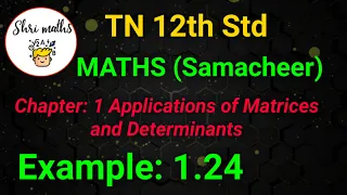 TN 12th Std (Samacheer) Maths Chapter: 1 Applications of Matrices and Determinants Example: 1.24