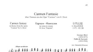 G. Bizet - P. de Sarasate, Carmen Fantasy. Arrangement for piano for 4 hands by Heinrich Klassen